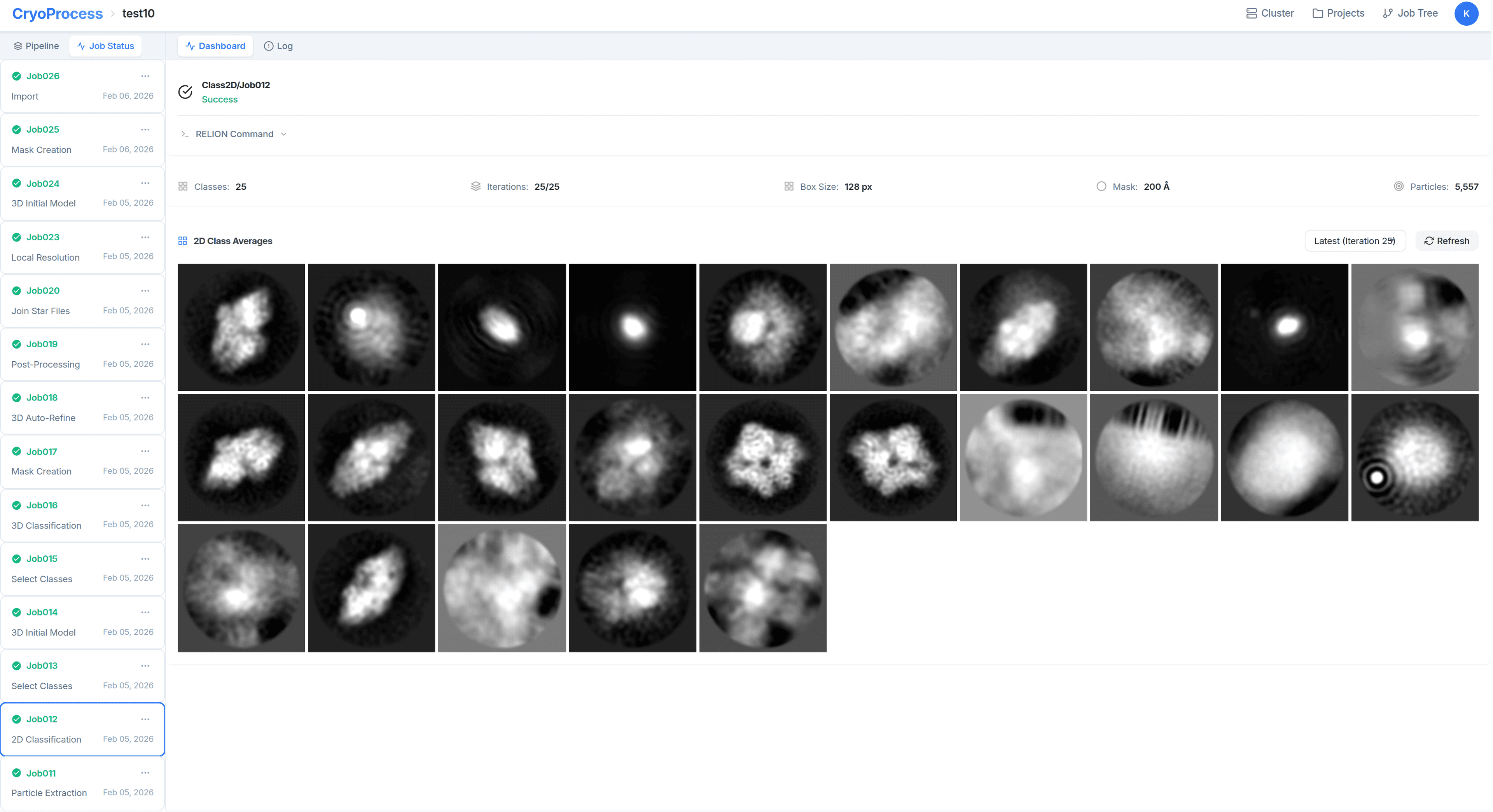2D classification results